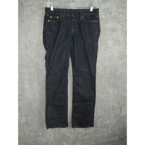 J‎ Crew Bootcut Jeans Dark Wash Women's Size 27R Cotton Blend